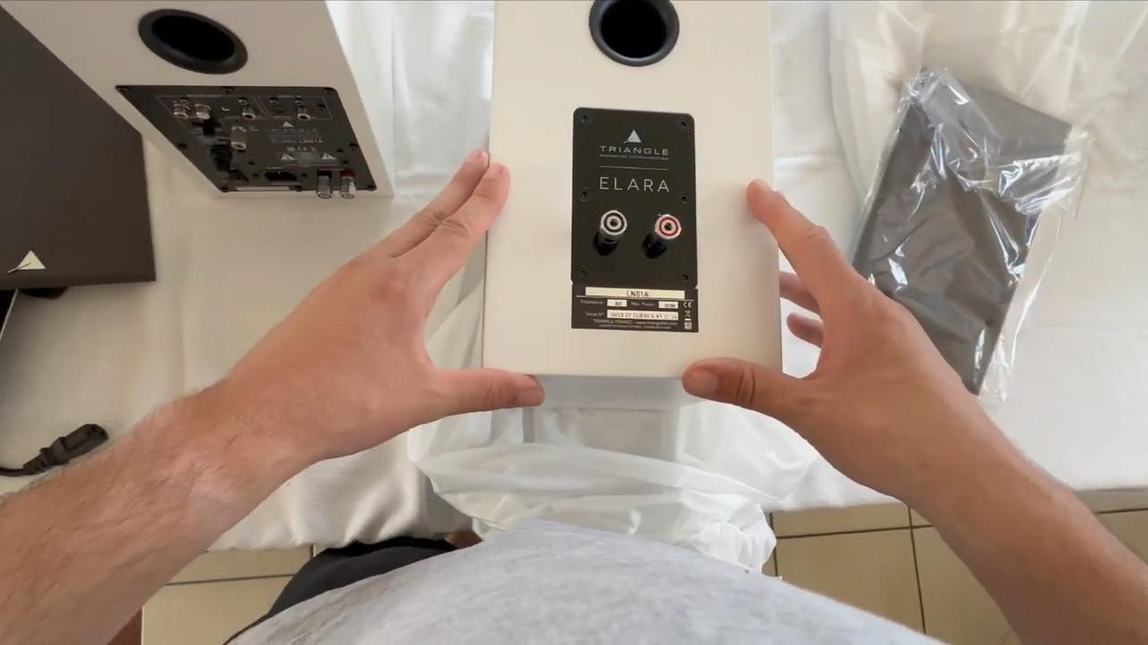 Vue arrière de l'enceinte esclave Triangle Elara LN01A