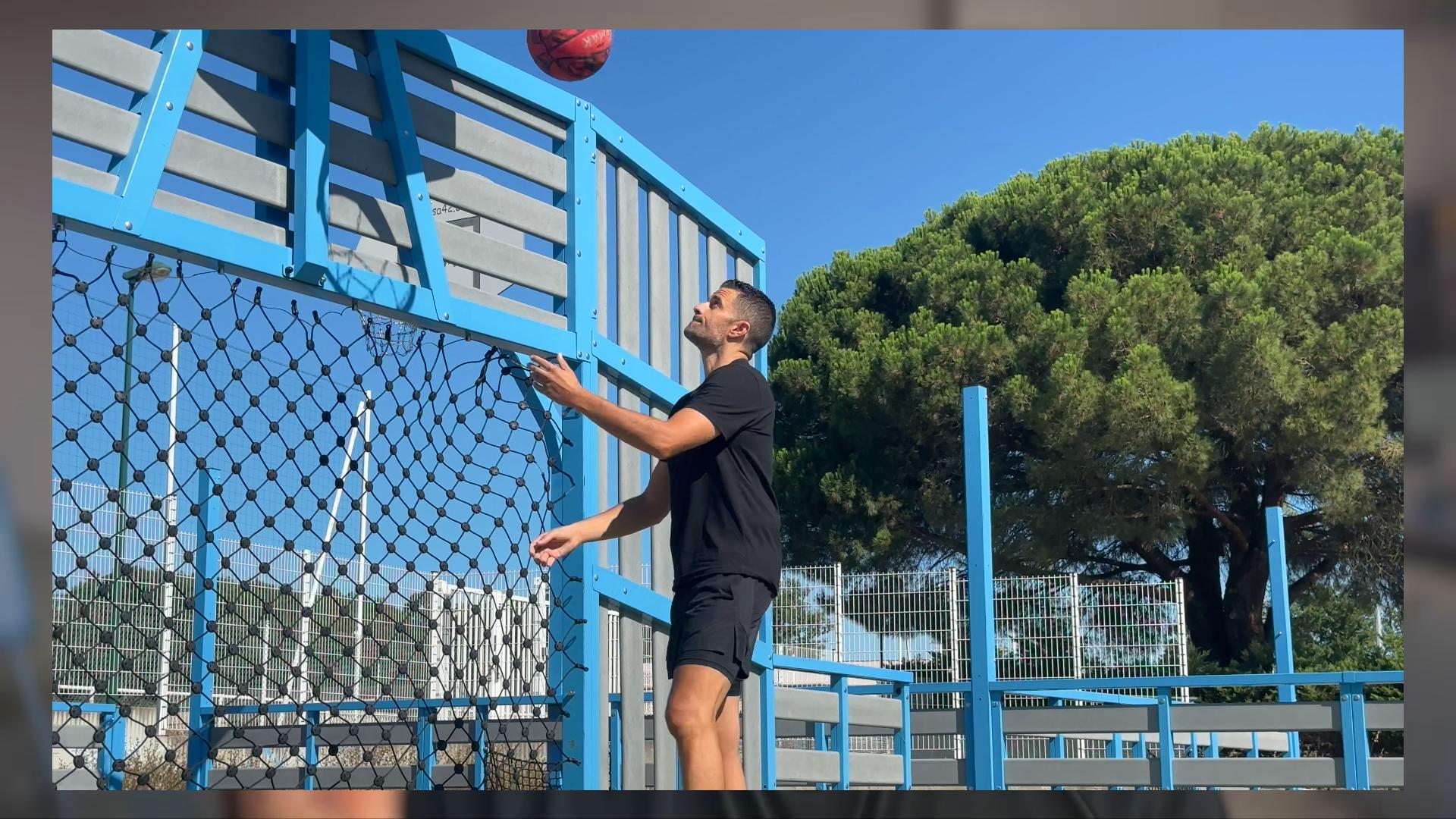 Test sur terrain de basket avec tracking IA - Suivi parfait du sujet