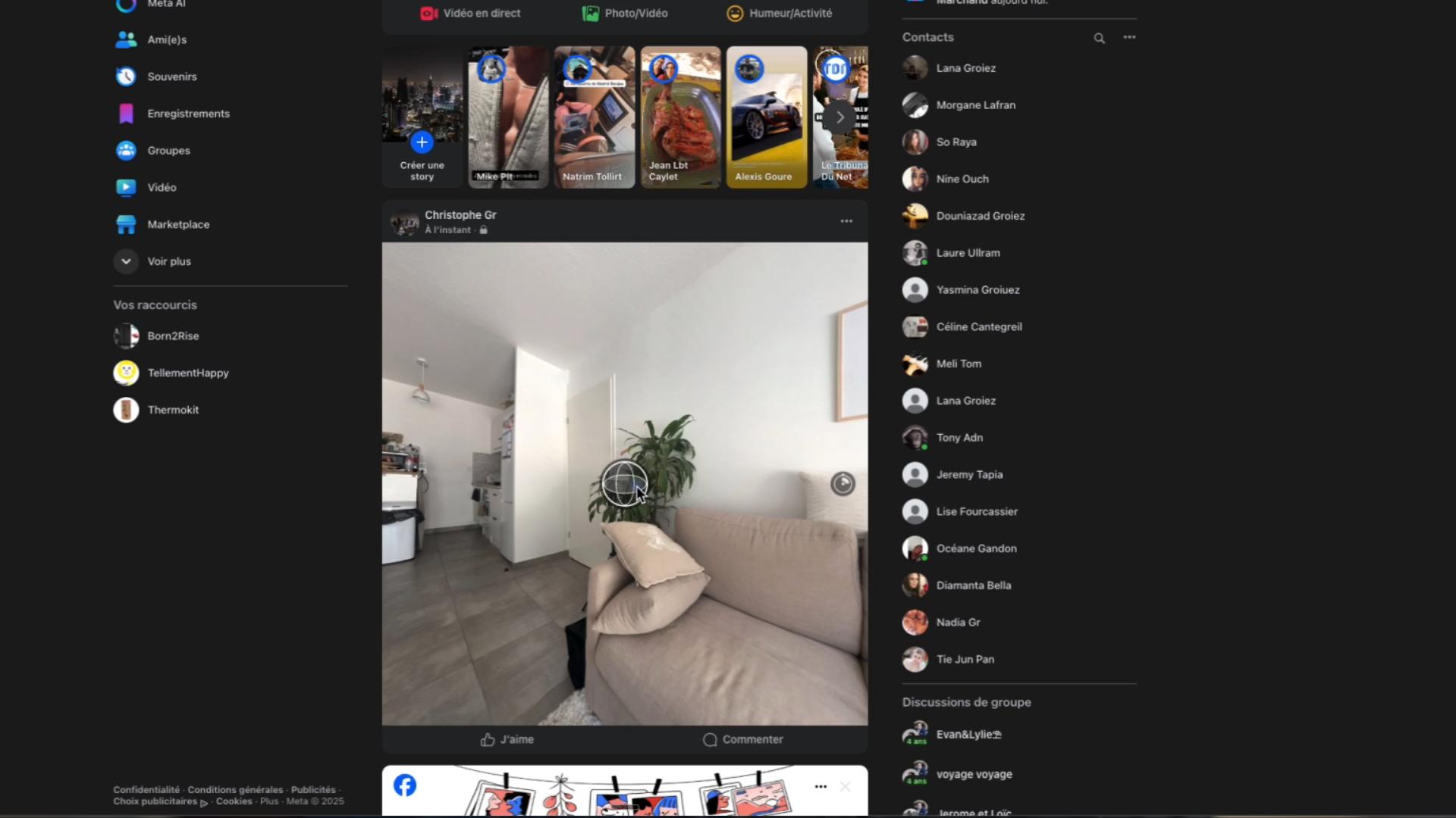 Photo 360° prise avec l'Insta360 Flow 2 Pro - Exemple de rendu immersif